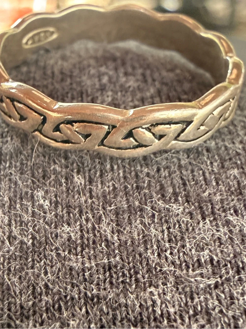 VTG Sterling Silver Celtic Knot Band Ring Sz8